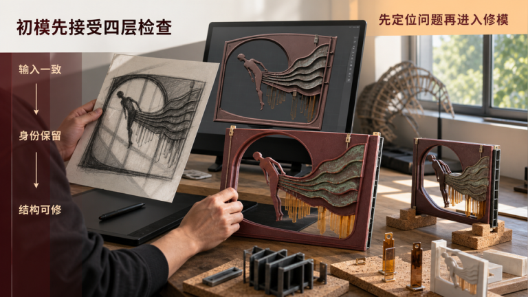 AI 初模到可打印模型，现场演示一次