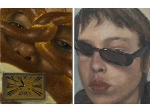 英国艺术家 Issy Wood 及其肖像绘画相关画面