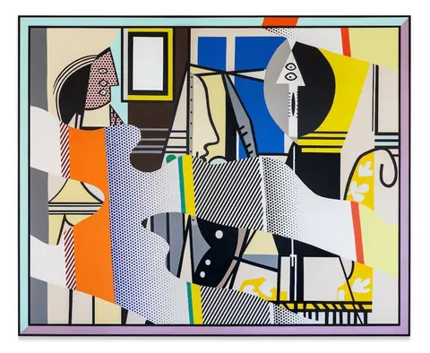 Roy Lichtenstein 1990 年绘画《Reflections on “Painter and Model”》