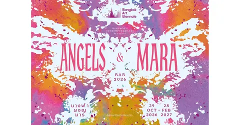 泰国国家旅游局发布的 Bangkok Art Biennale 2026“Angels & Mara”主题宣传视觉