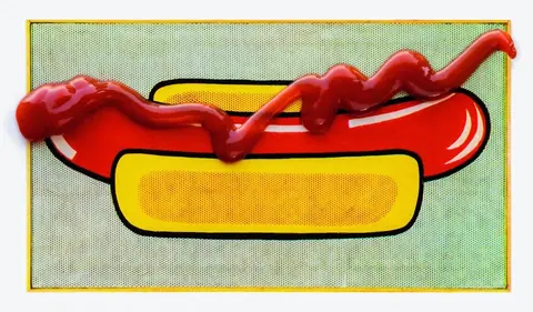 Alex Da Corte 的《Hot Dog with Ketchup》外墙图像