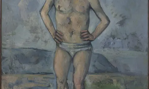 Paul Cezanne 约 1885 年创作的《The Bather》，此次从纽约现代艺术博物馆借展