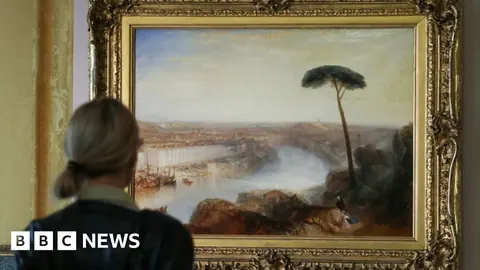 特纳画作《Rome, from Mount Aventine》在 BBC 视频报道中的画面