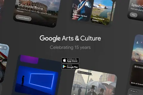 Google Arts & Culture 改版报道所配的应用界面组合图