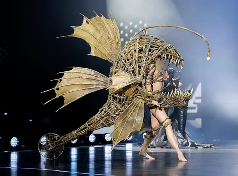 World of WearableArt 舞台上一件鮟鱇鱼形态的复杂可穿戴作品