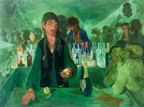 Salman Toor 绘画《The Bar on East 13th》