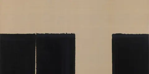尹亨根 1993 年赭石与群青油画