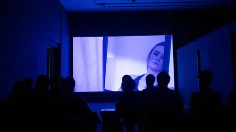 2026 Emami Art 实验电影节的一场银幕放映