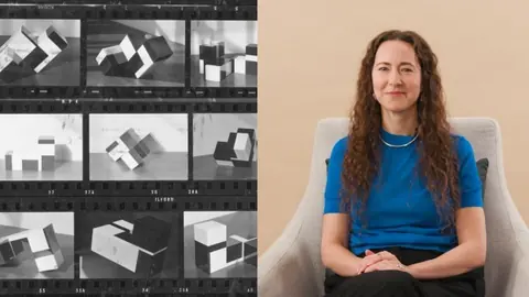 Artforum 视频中讲解 Bettina 几何抽象与早期计算机动画的画面